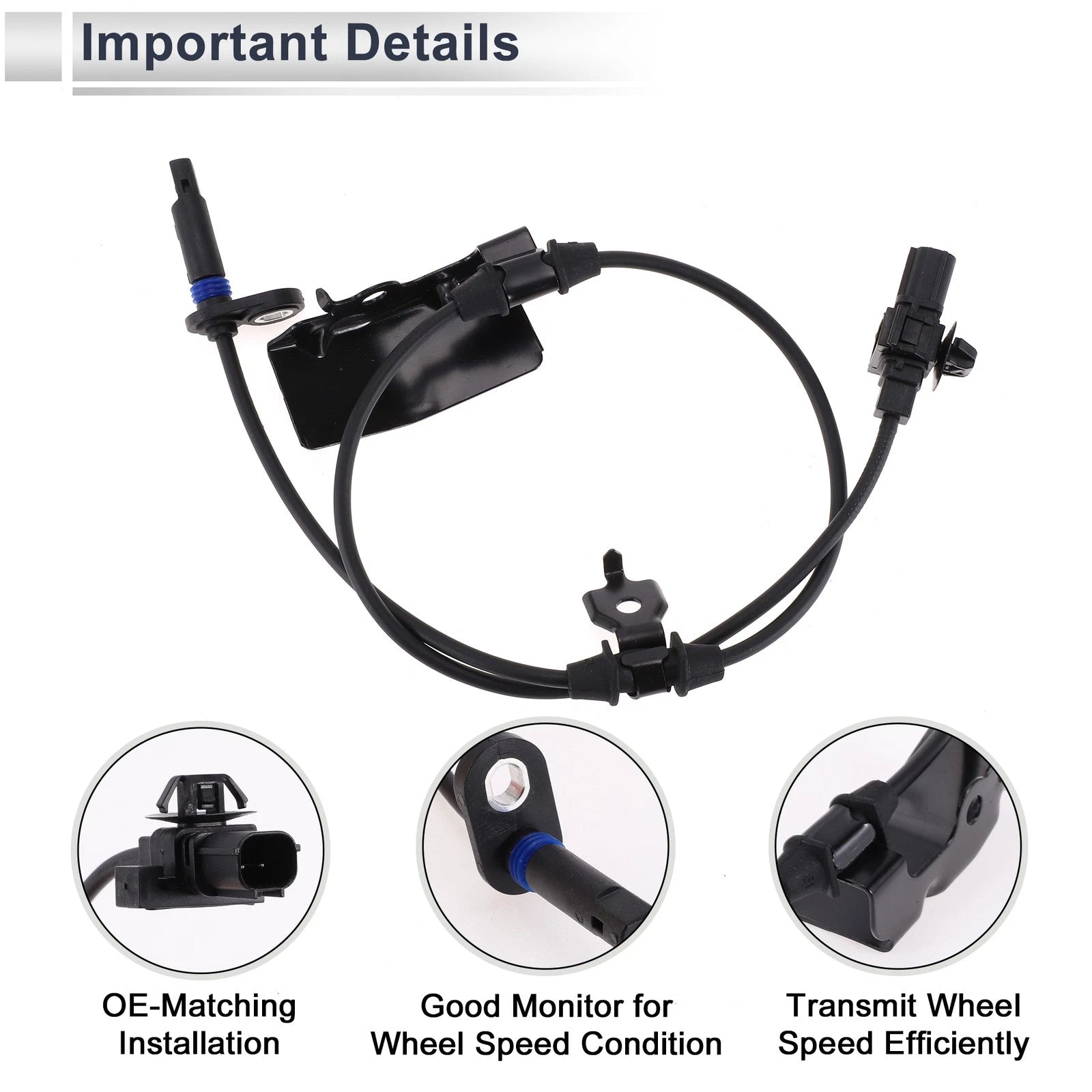 ABS Wheel Speed Sensor No. 57470SZAA01 for Honda Pilot (2003–2008) Rear Right