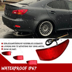 2X Red LED Bumper Reflector Tail Lights for Lexus IS250 IS350 (2006–2013)
