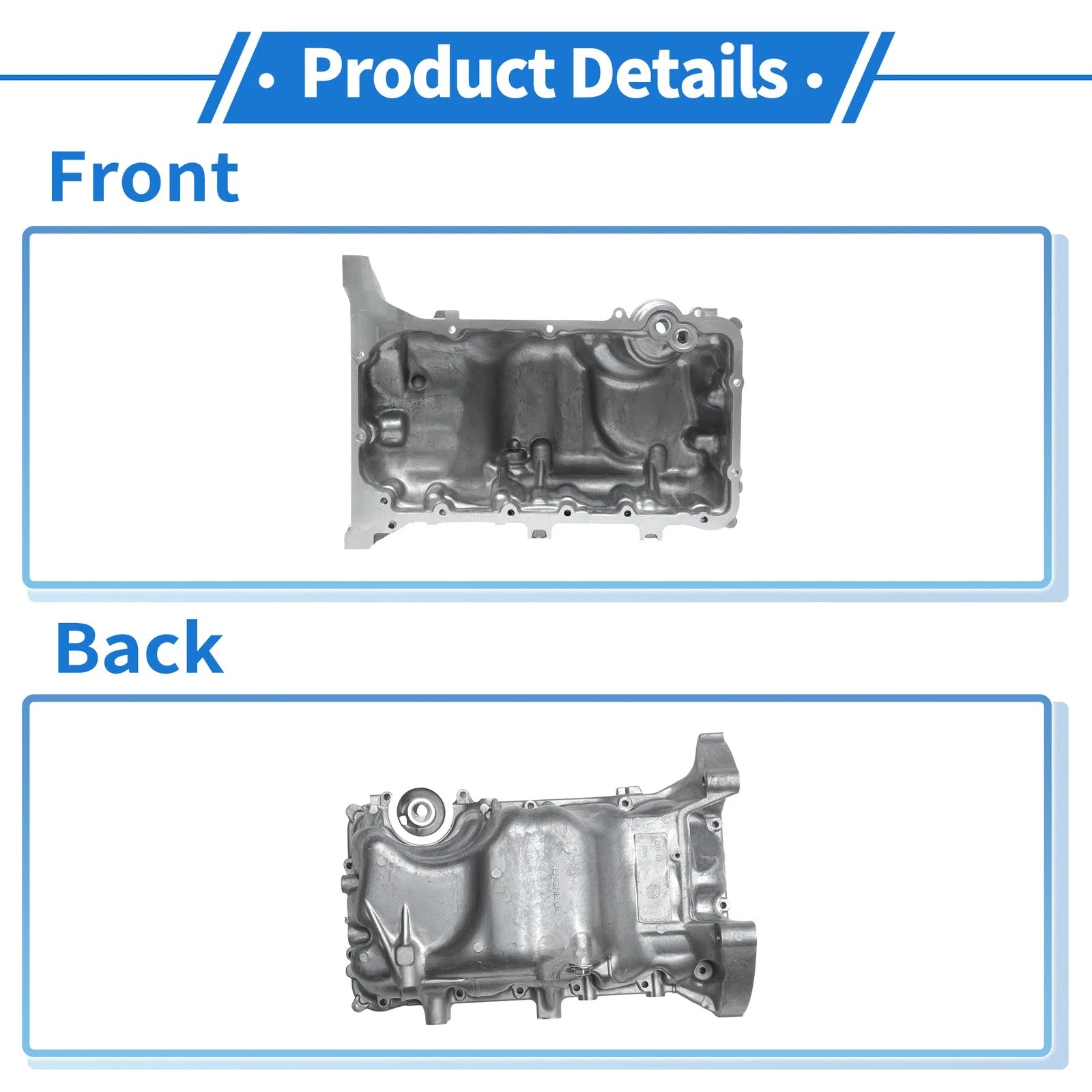 1 Pc Engine Oil Pan No.264382 for Honda Civic (2006–2011) Steel Silver Tone