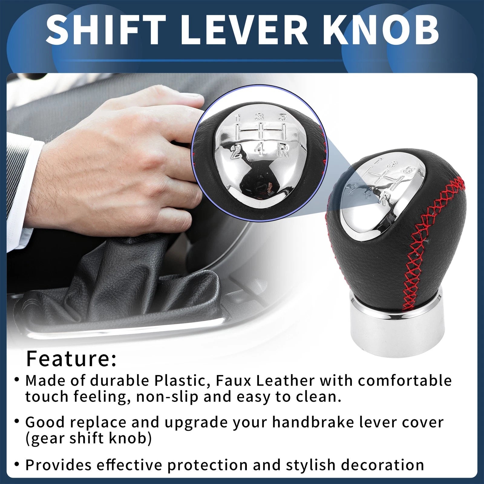 5 Speed Manual Gear Shift Knob for Mazda 3 BK (2003–2008) Plastic Faux Leather