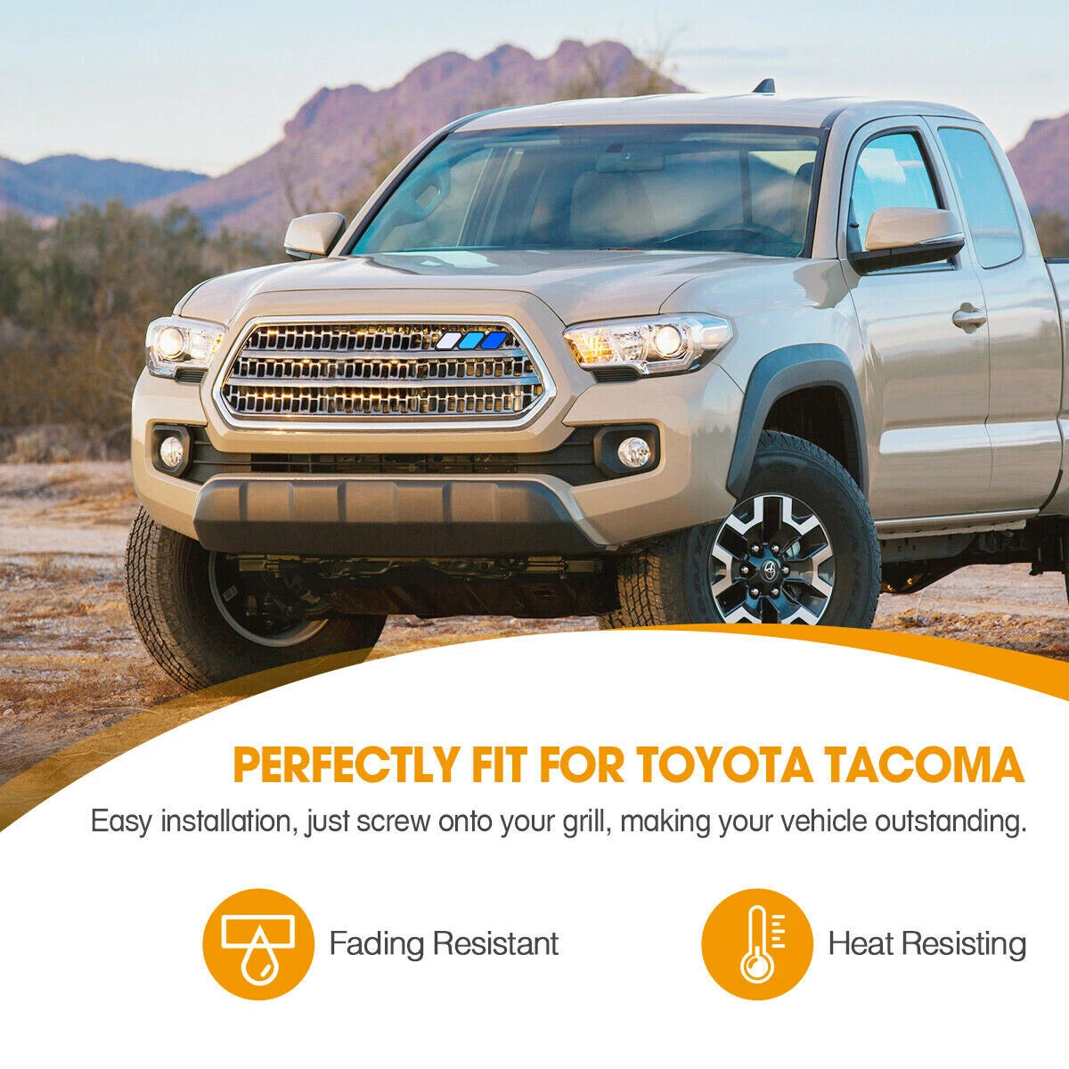 3-Color Front Grille Emblem Badge for Toyota Tundra 4Runner Tacoma (2014–2023)
