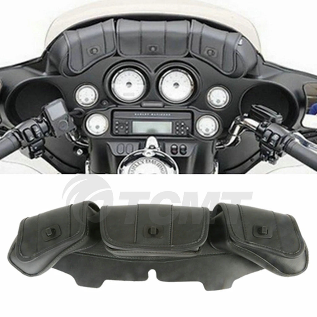 Set of 2 Black Windscreen Bags for Harley FLHTK FLHTCU FL Trike (1996–2013)