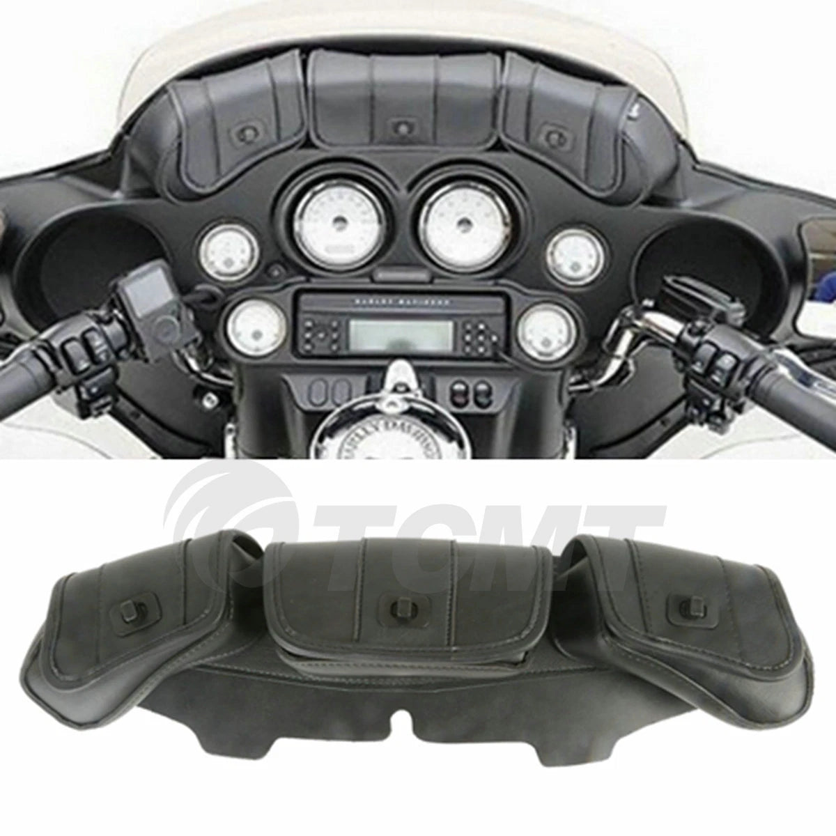 Set of 2 Black Windscreen Bags for Harley FLHTK FLHTCU FL Trike (1996–2013)