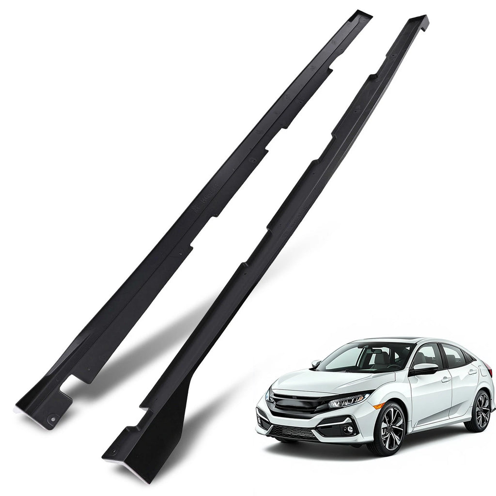 Side Skirt Body Extension Panel Kit for Honda Civic (2016–2021) Gloss Black ABS
