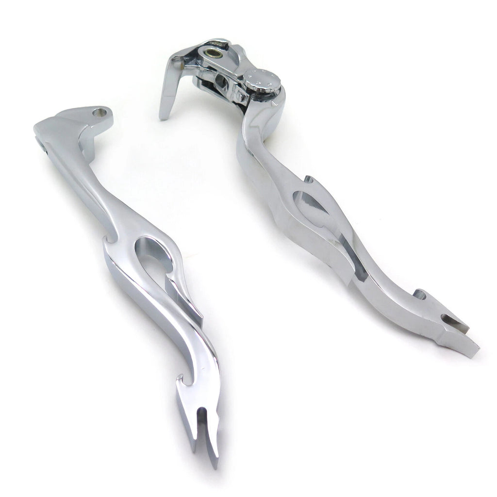 Custom Chrome Brake Clutch Flame Lever for Suzuki GSXR 600 750 (2004–2005)
