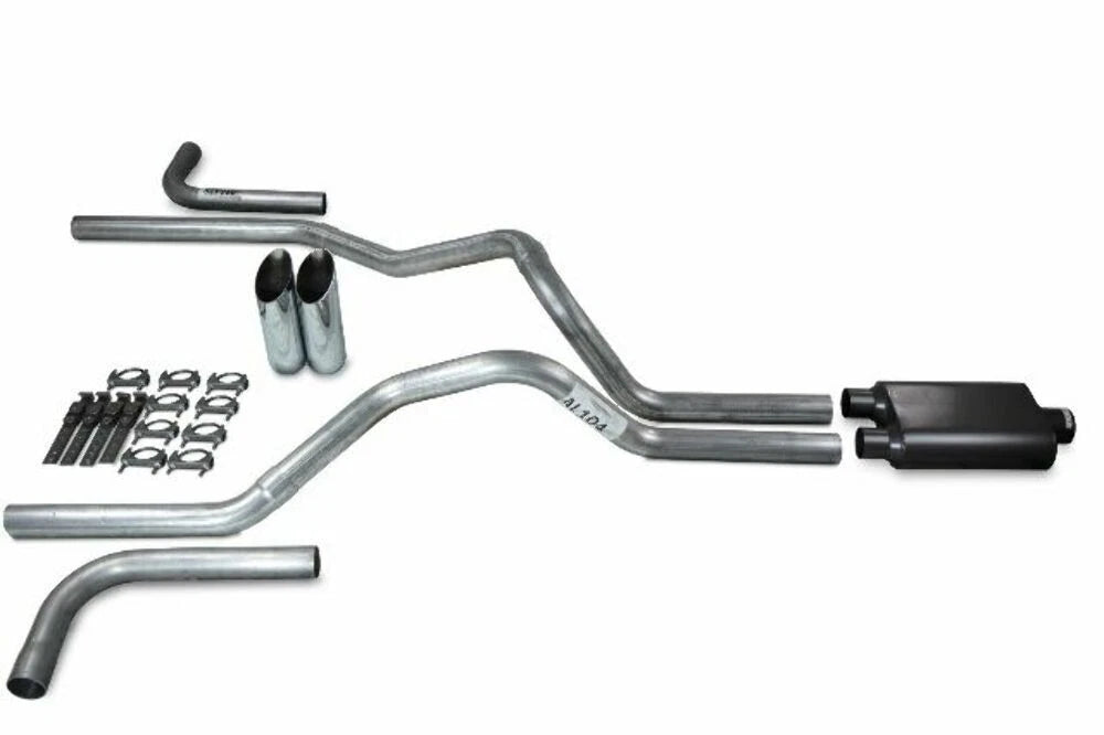 2.5" Dual Exhaust Kit for Dodge Ram 1500 (2019–2025) - 2 Chamber Slash Tips