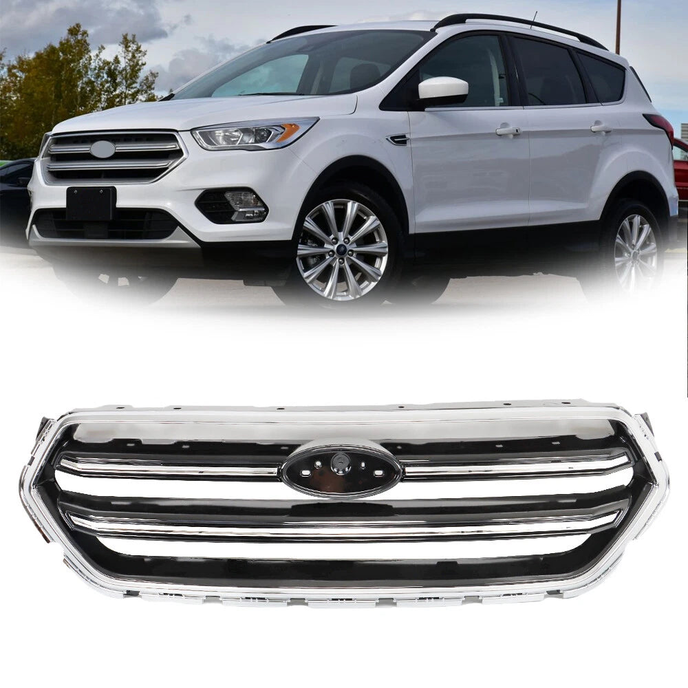 Front Grille Bumper for Ford Escape (2017â2019) Black Chrome
