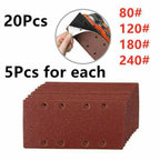 20Pcs Sandpaper Sheets for Hook & Loop Sanding (Mixed Grits)