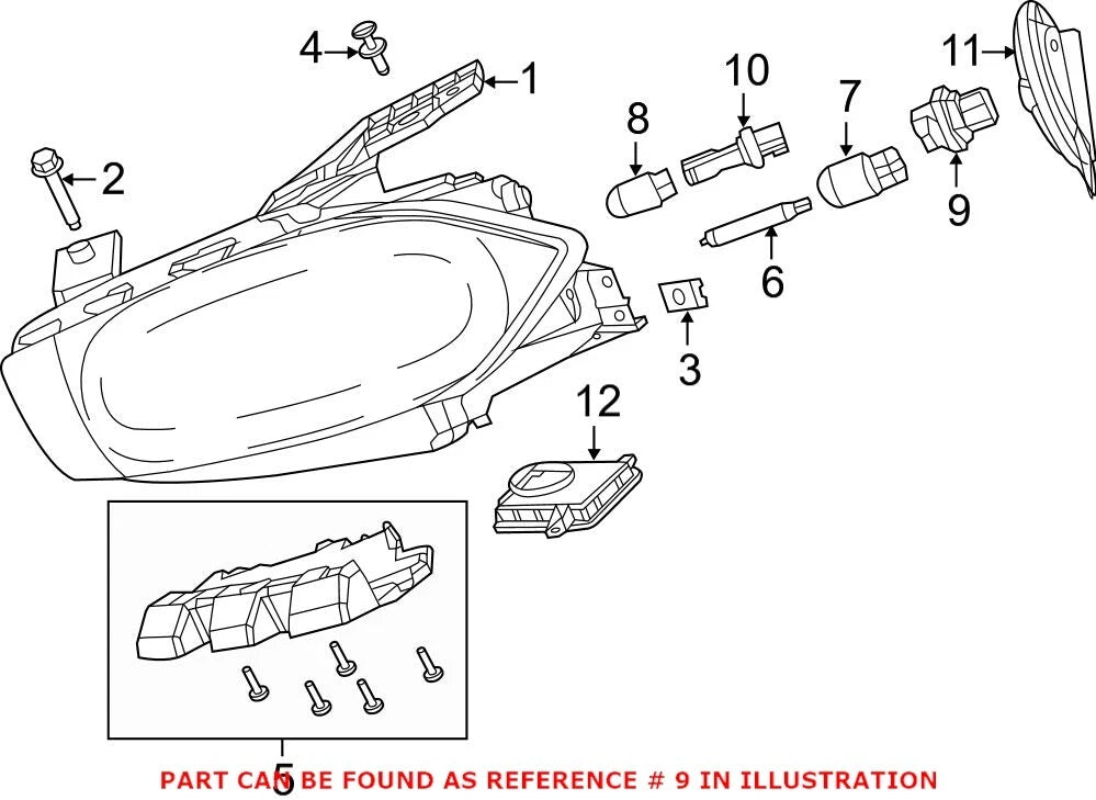 Front Park and Turn Signal Socket for Dodge Dart (2015–2016)