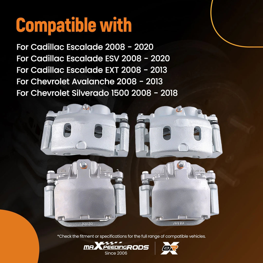 Front & Rear Brake Calipers Left Right for Cadillac Escalade ESV 2007–2014
