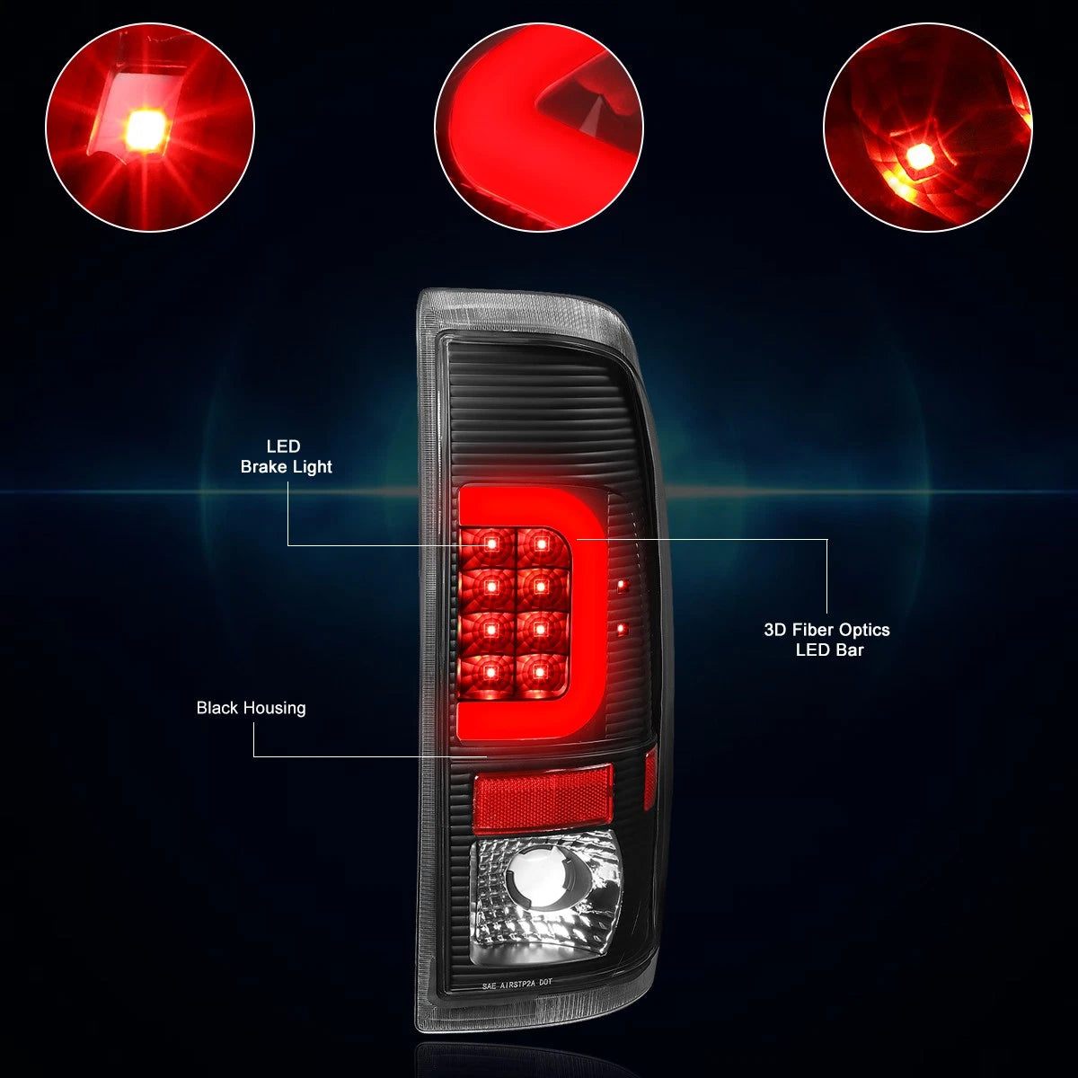 3D LED C-Bar Tail Light for Ford Super Duty (1997–2007)