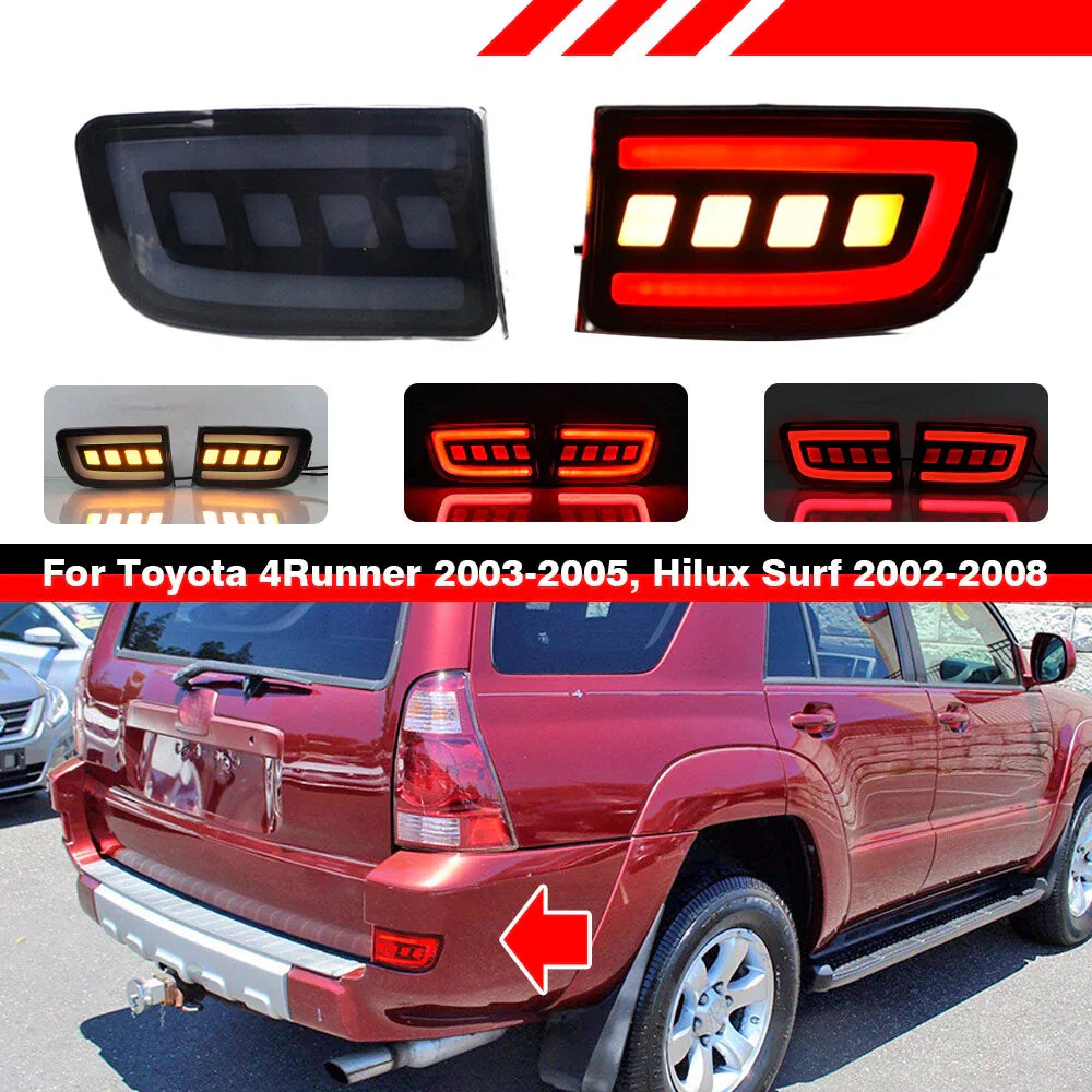4in1 Rear Bumper Reflector Lights Smoked for Toyota 4Runner/Hilux (03-09)