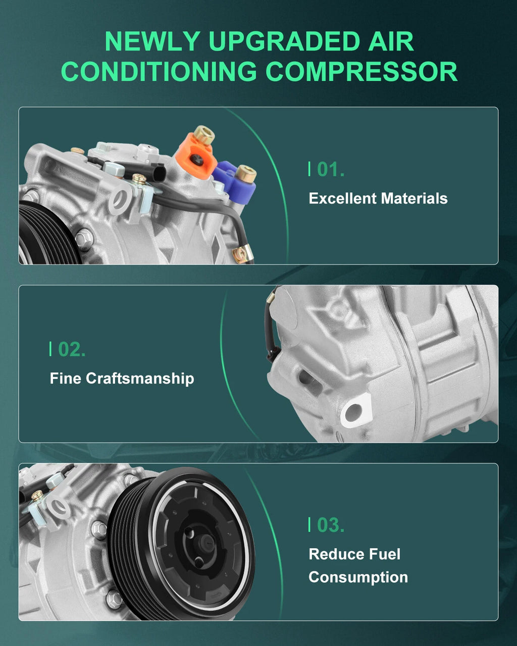 A/C Compressor with Clutch for Freightliner Sprinter 2500 3500 (2010–2018)