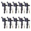 Set of 10 Ignition Coils & NGK Platinum Spark Plugs for Ford F-350 SD (1999–2003)