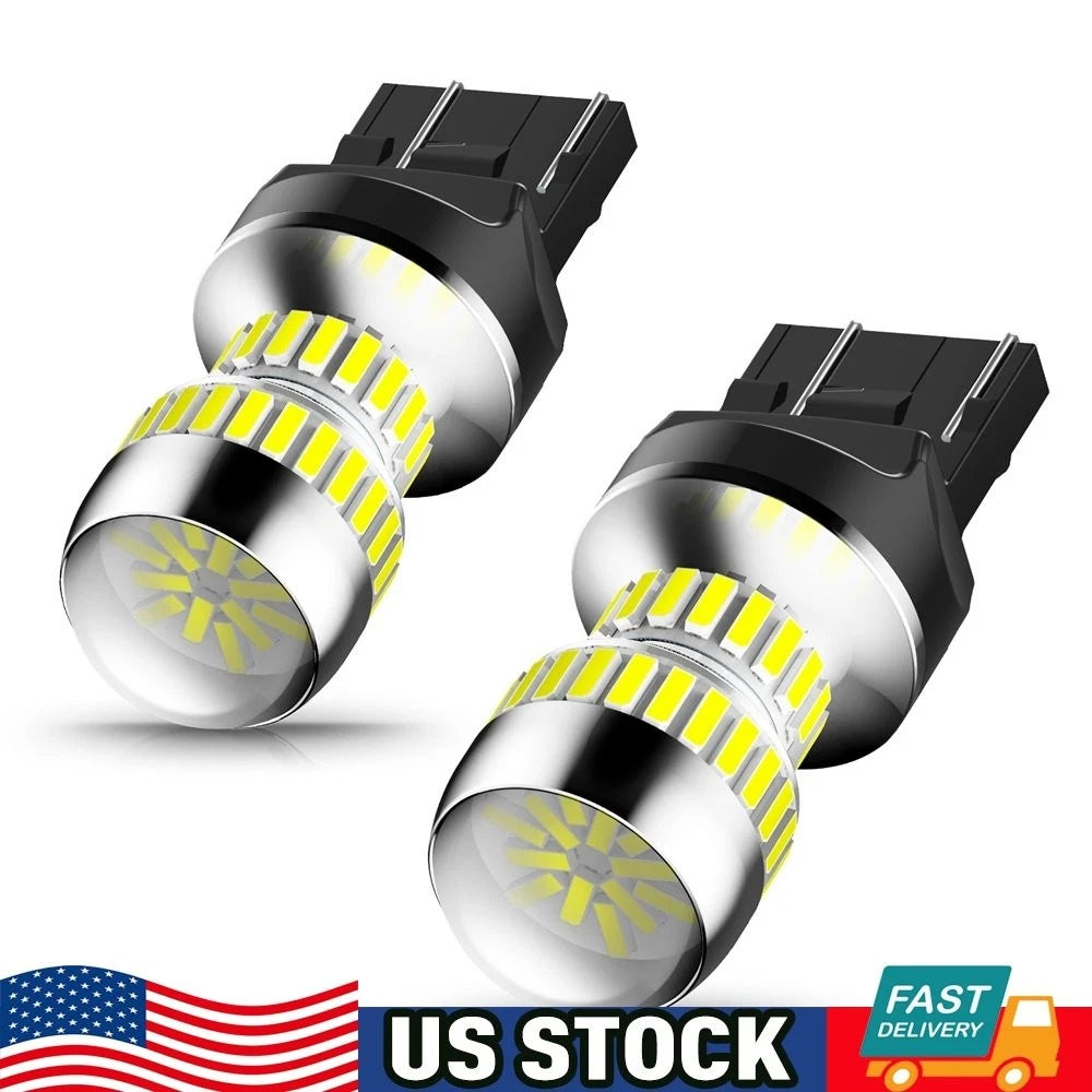 2X 7443 7440 LED DRL Reverse Backup Brake Light Bulbs for