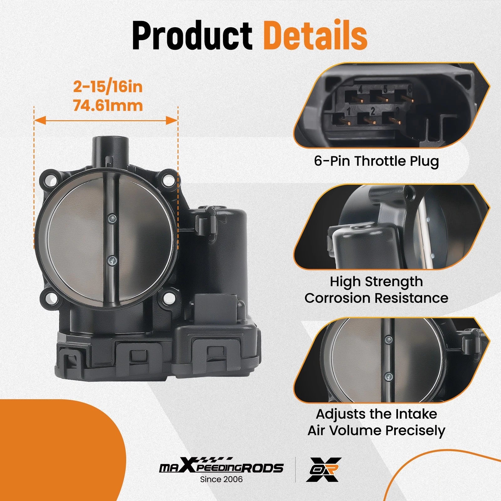 Throttle Body for Jeep Grand Cherokee 5.7L 2008-2009, Dodge 1500 53032837AA