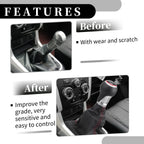 6 Speed Manual Shift Knob with Boot Cover for Audi A6 (2004–2008) Black Plastic