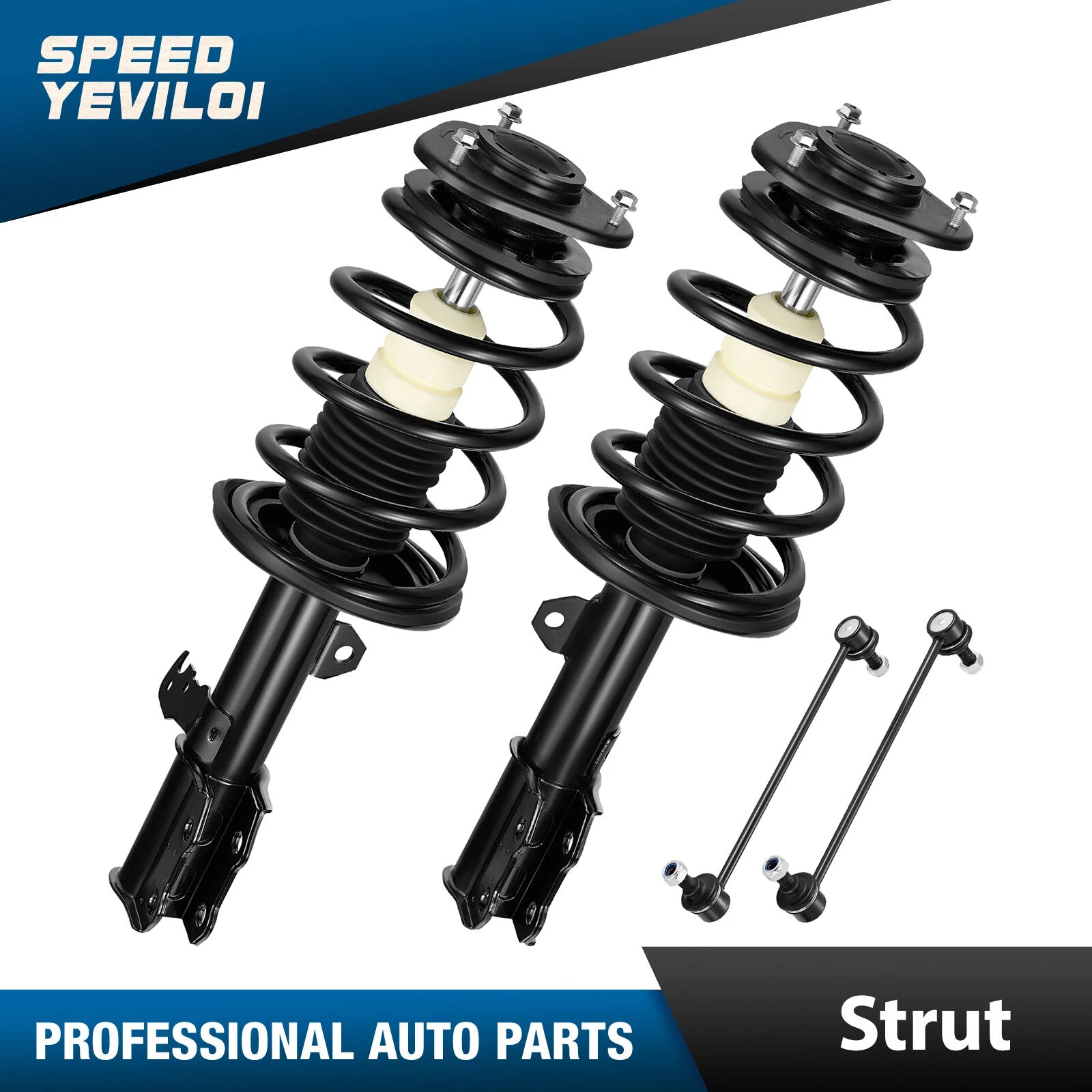 Front Complete Strut Assembly & Sway Bar Link for 2003–2008 Toyota Corolla