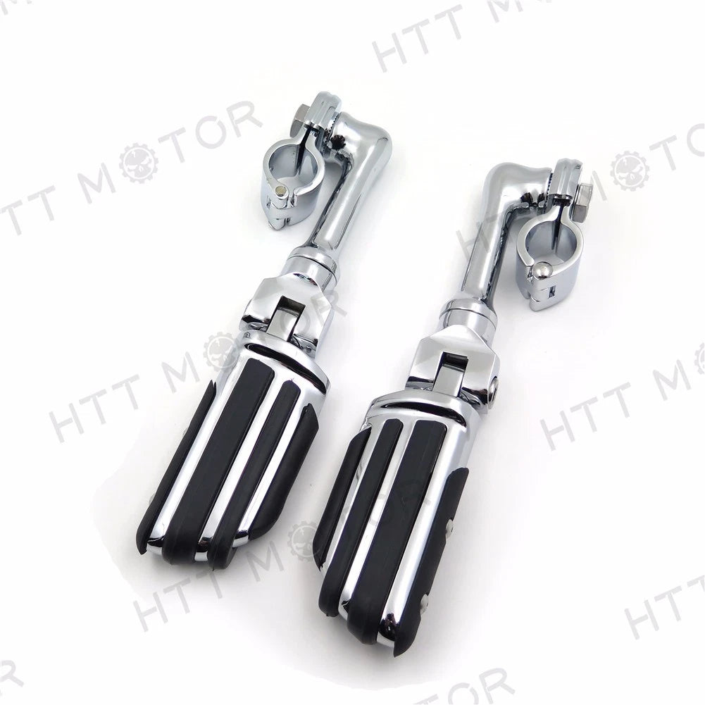 Adjustable Foot Pegs 1" for Triumph Rocket Yamaha (Chrome)