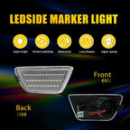 2X Clear Front Side LED Bumper Marker Lights for Chevrolet Cruze (2011–2015)
