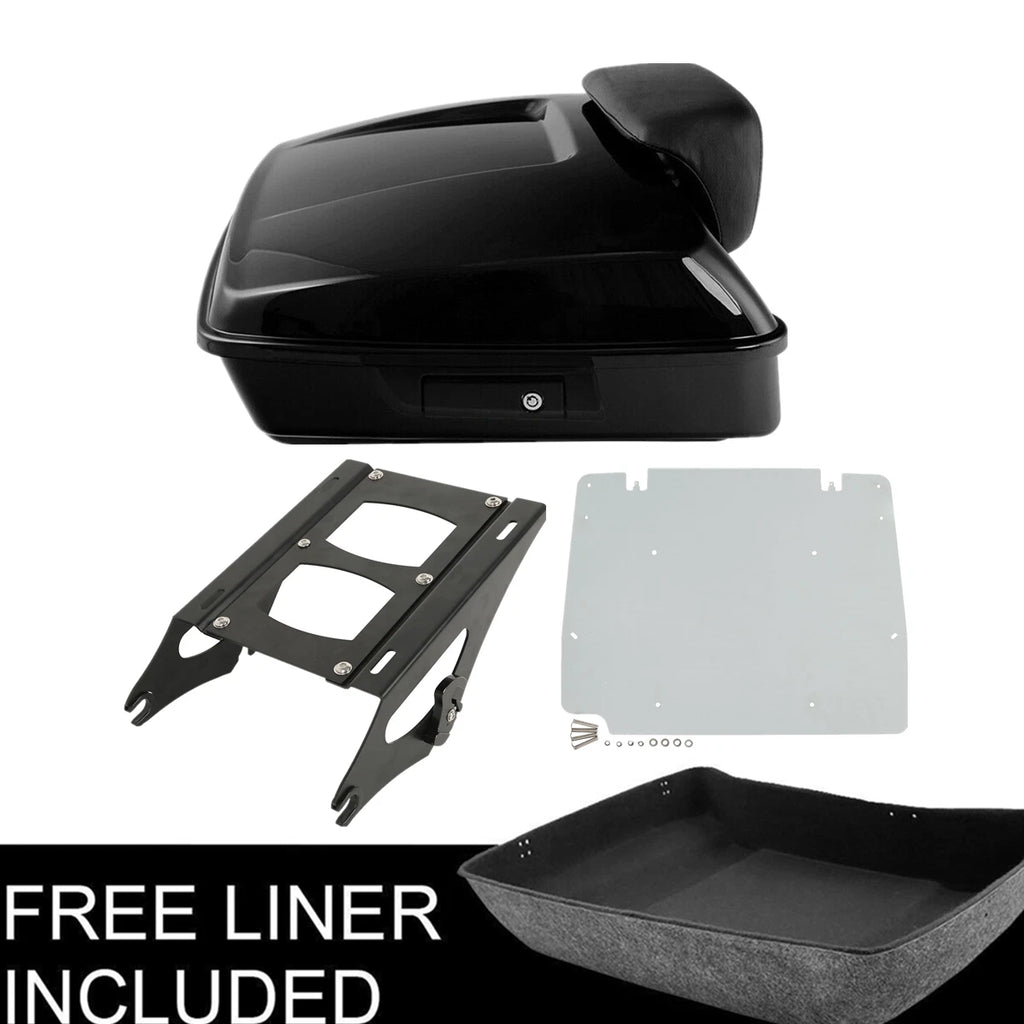 Chopped Trunk Plate Mount Rack for Harley Road Glide (2014–2026) Black
