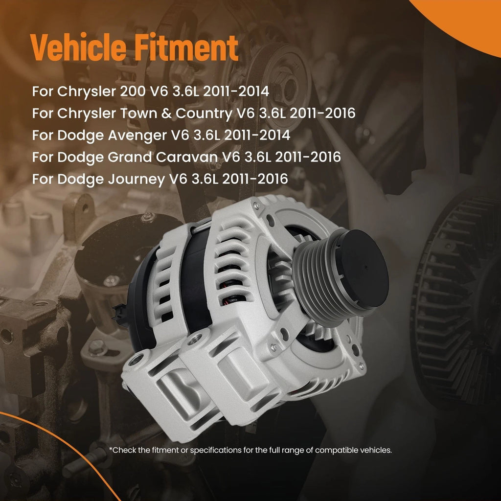 160A Alternator for Chrysler 200, Town & Country, Dodge Journey (2011–2016)