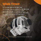 160A Alternator for Chrysler 200, Town & Country, Dodge Journey (2011–2016)