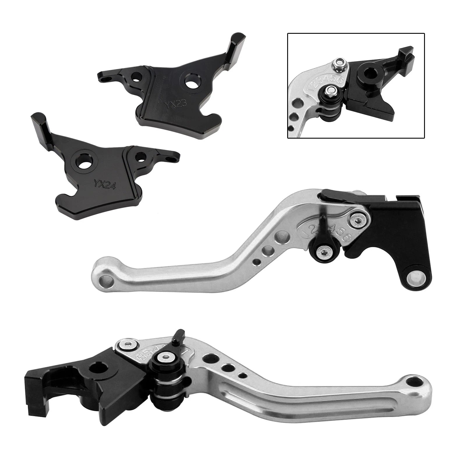 Short Clutch Brake Lever for Yamaha XMAX 300 (2023–2025) Silver