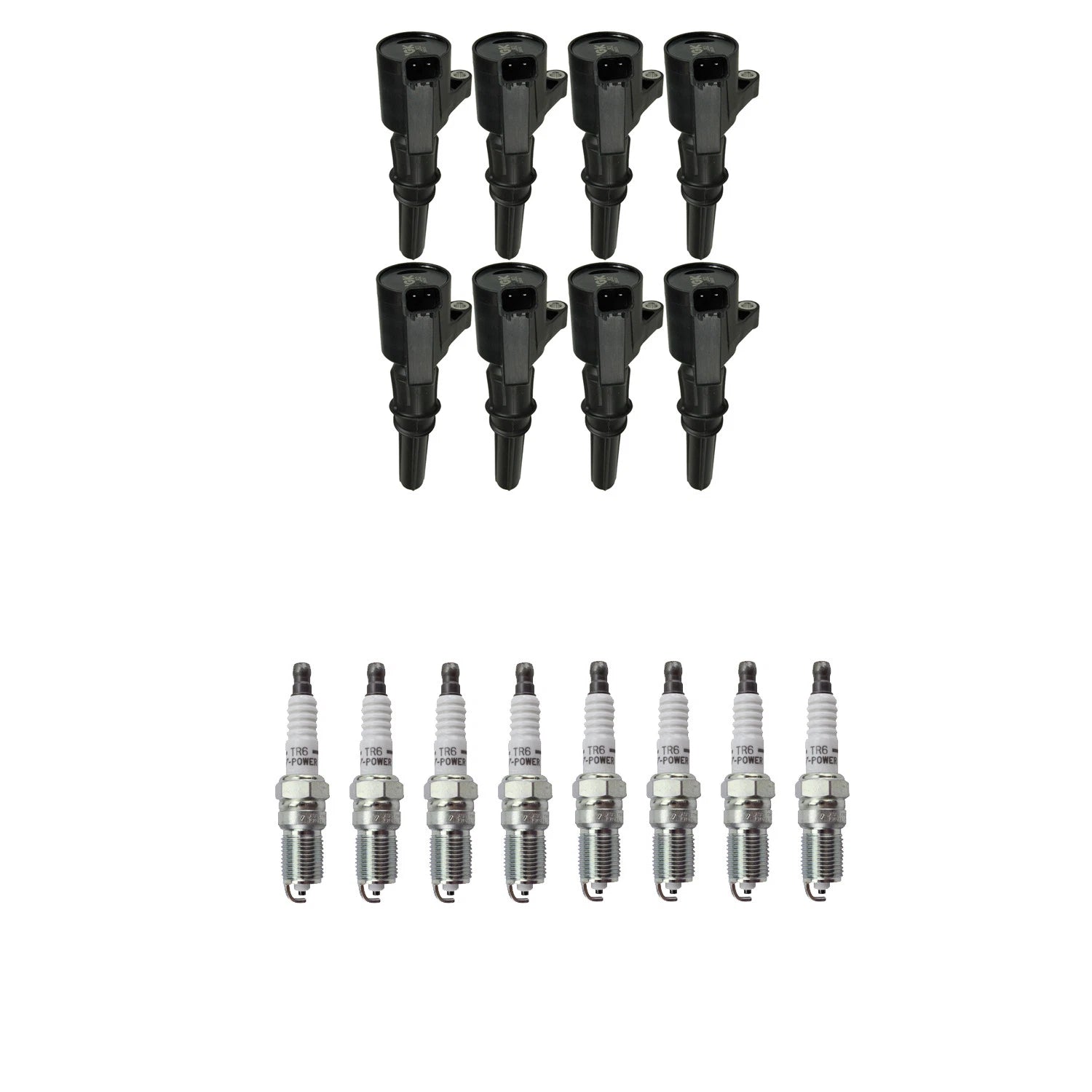 NGK 8 Ignition Coil & VPower Nickel Spark Plug Kit for F-150 (2004–2008)