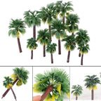 12pcs Coconut Palm Trees for HO O N Scale Scenery