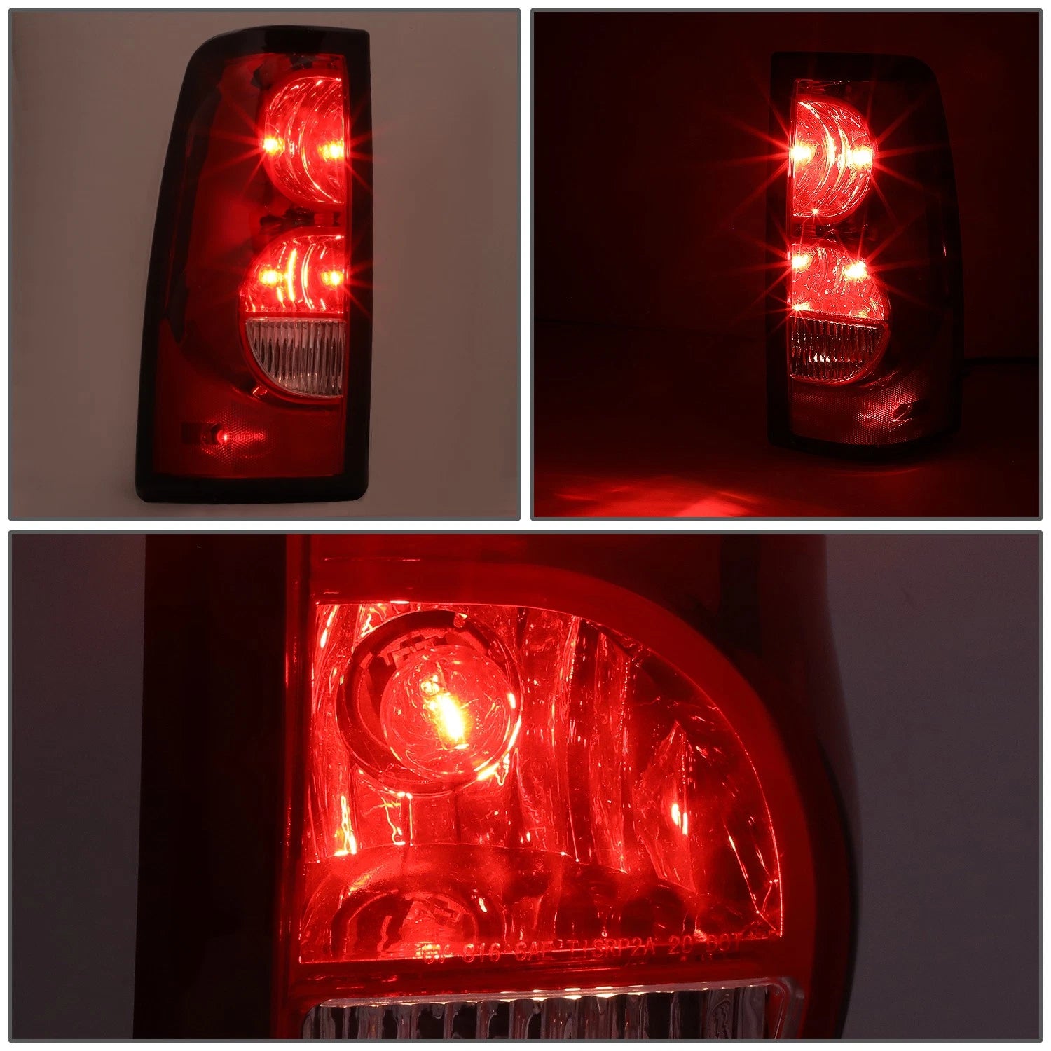 Rear Brake Tail Lights for Chevy Silverado Fleetside (2003–2007) - Red Lens