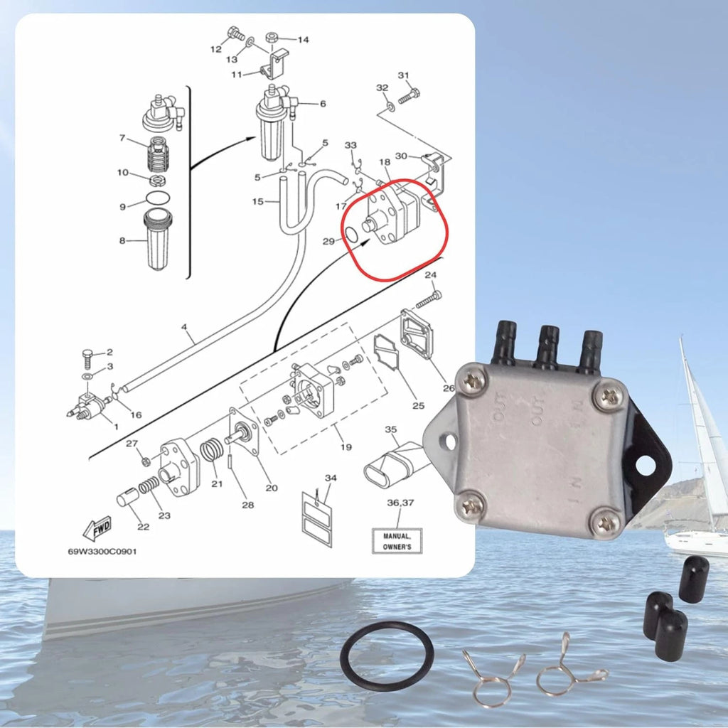 Fuel Pump for Yamaha Mercury 4-Stroke 25HP-60HP