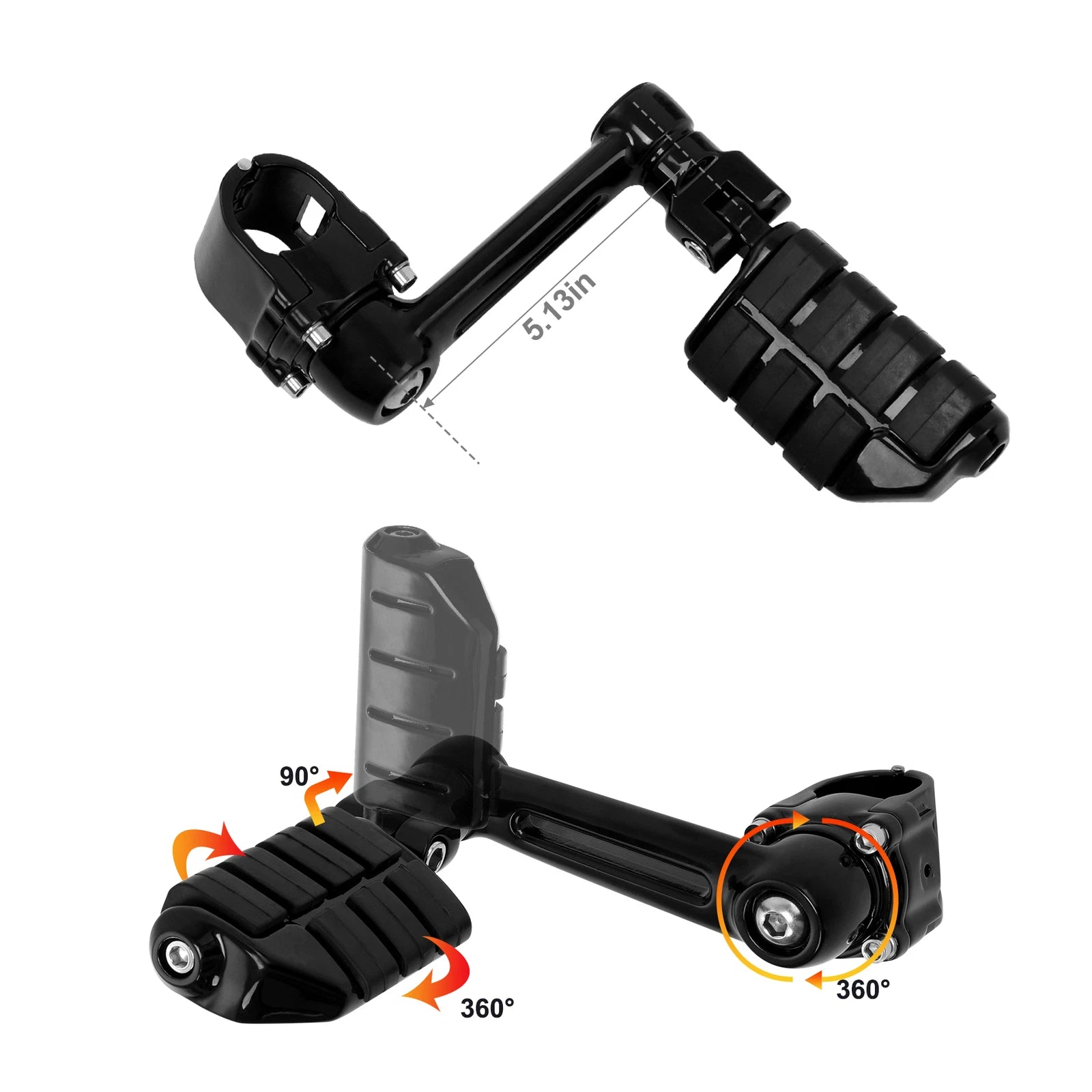 Adjustable Highway Footpegs Peg Clamps for Honda Goldwing GL1800 (2001–2010)
