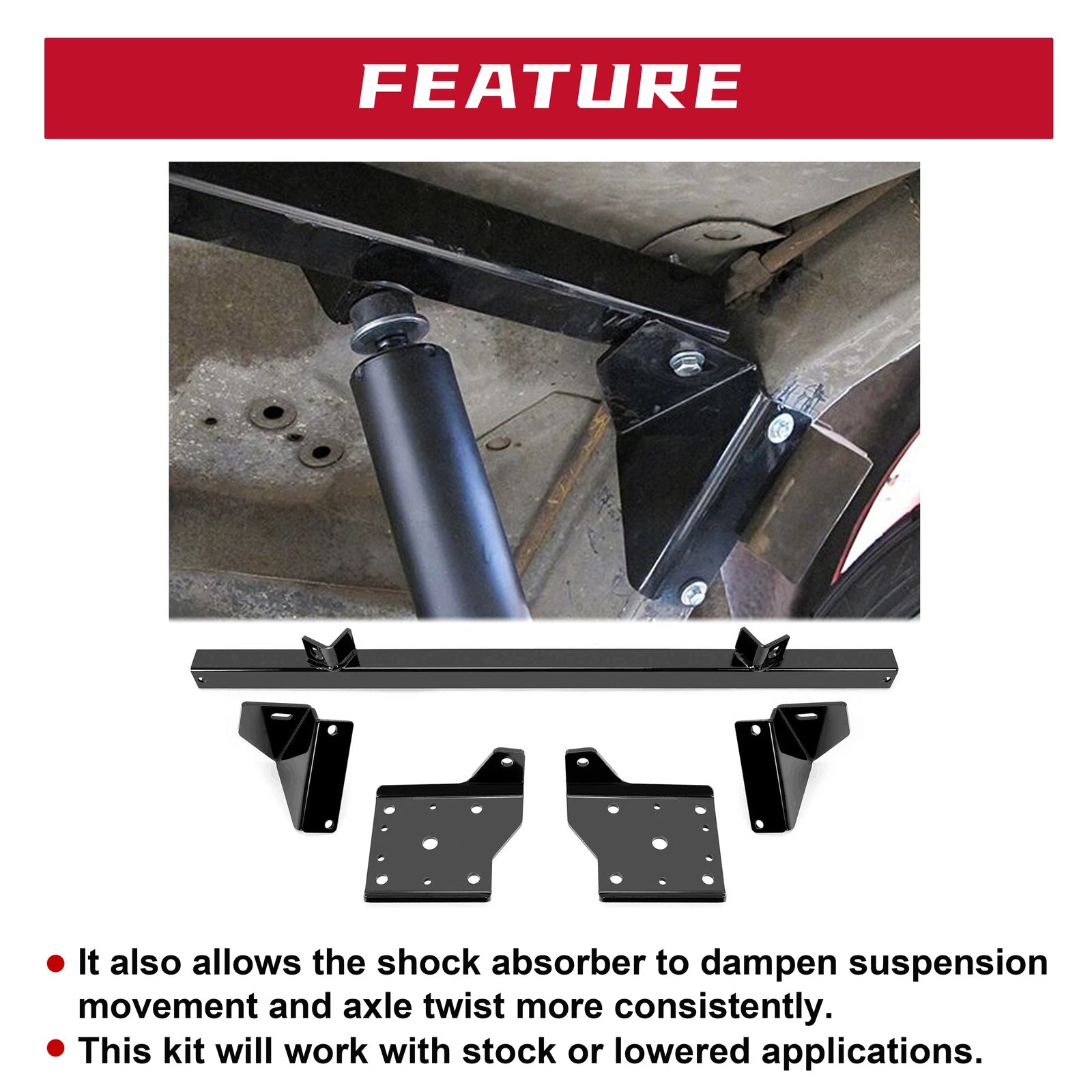 Rear Shock Crossmember Relocation Kit for Camaro Nova Firebird (1967-1974)