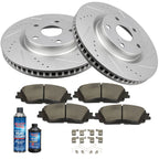 Front Disc Rotors + Ceramic Brake Pads for Toyota C-HR, Camry, RAV4, Venza (2017–2023)