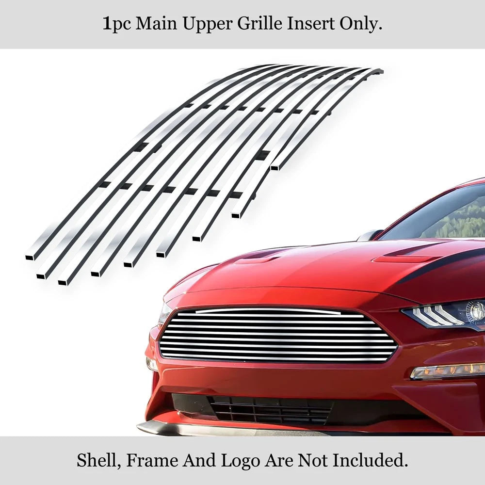 Upper Stainless Chrome Billet Grille Insert for Ford Mustang (2018-2022)