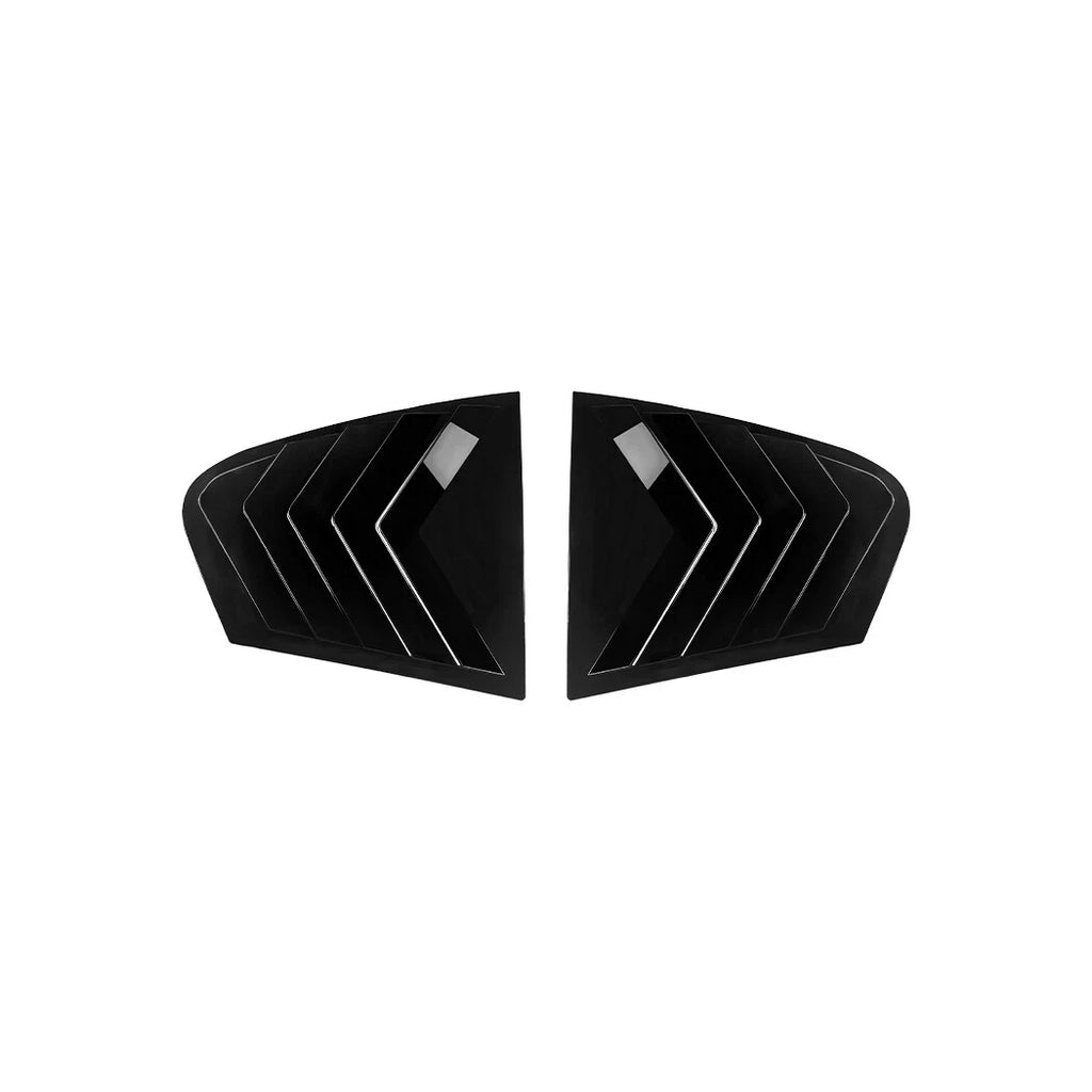 2X Gloss Black ABS Rear Window Louver Shutter Covers for BMW 5 Series (2018–2023)