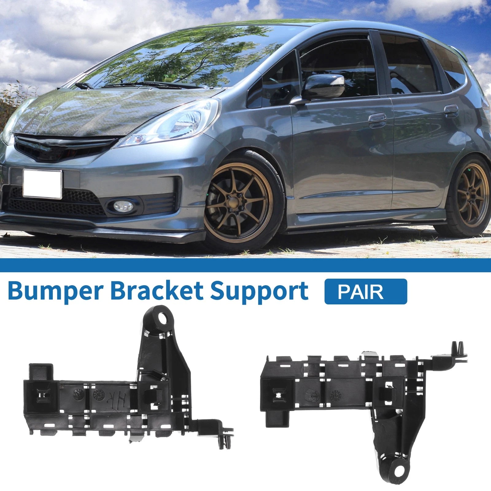 1 Pair Front Bumper Retainer Bracket No. 71198TG0T01/71193TG0T01 for Honda Jazz (2002–2008)