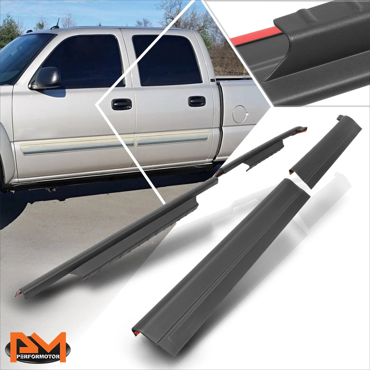 Set of 2 TPO Rocker Panel Sill Plate Covers for Silverado/Sierra (1999–2007)