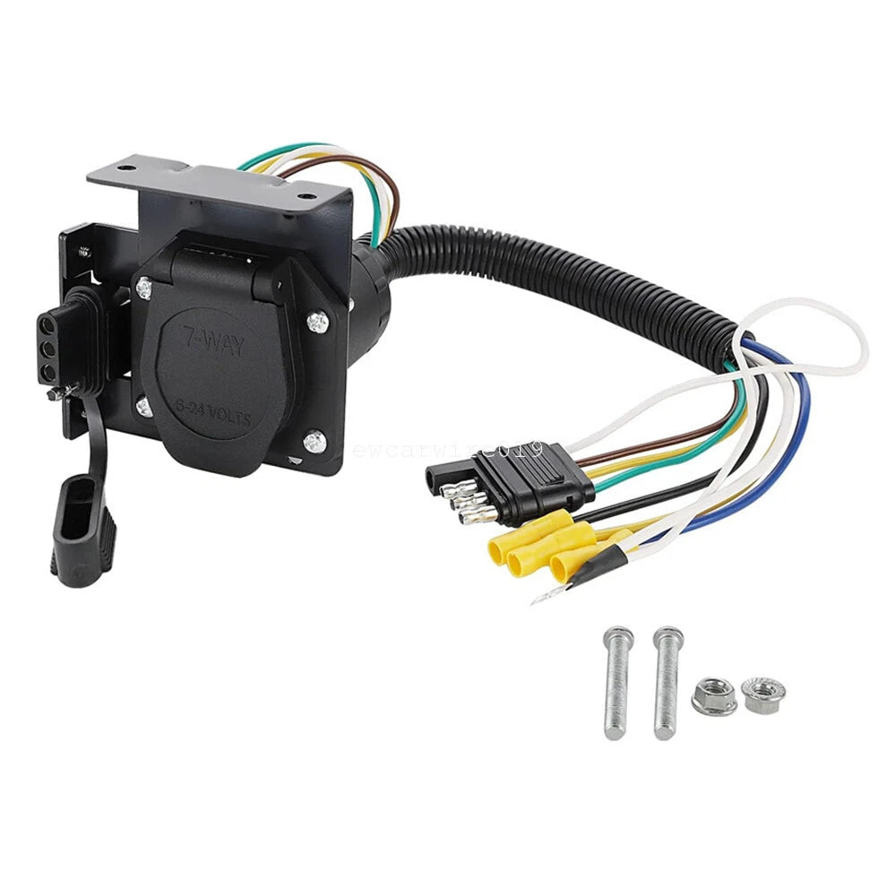 7 Way & 4 Pin Dual-Output Trailer Light Connector for Toyota Tacoma Tundra