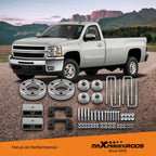 3" Front 2" Rear Lift Kit Diff Drop for GMC Sierra, Chevy Silverado 1500 (2007–2022)