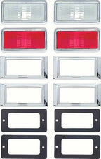 Side Marker Light Lamp Kit Clear Red for 1968 Chevrolet Camaro