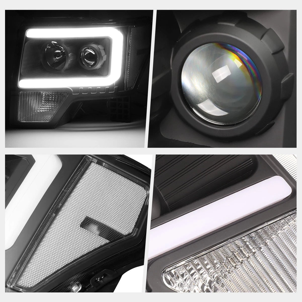 L-Shape LED DRL Switchback Headlights for Chevy Blazer/S10 (1998–2004)