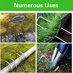 Set of 6 Galvanized Garden Stakes with Gasket Washer Caps for Landscape