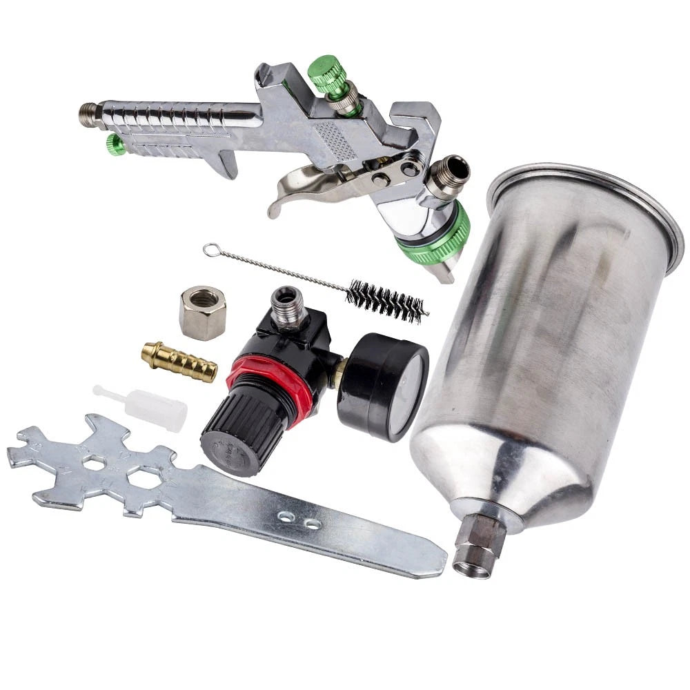 2.5mm HVLP Air Spray Gun Kit for Universal Use (Regulator Gauge Included)