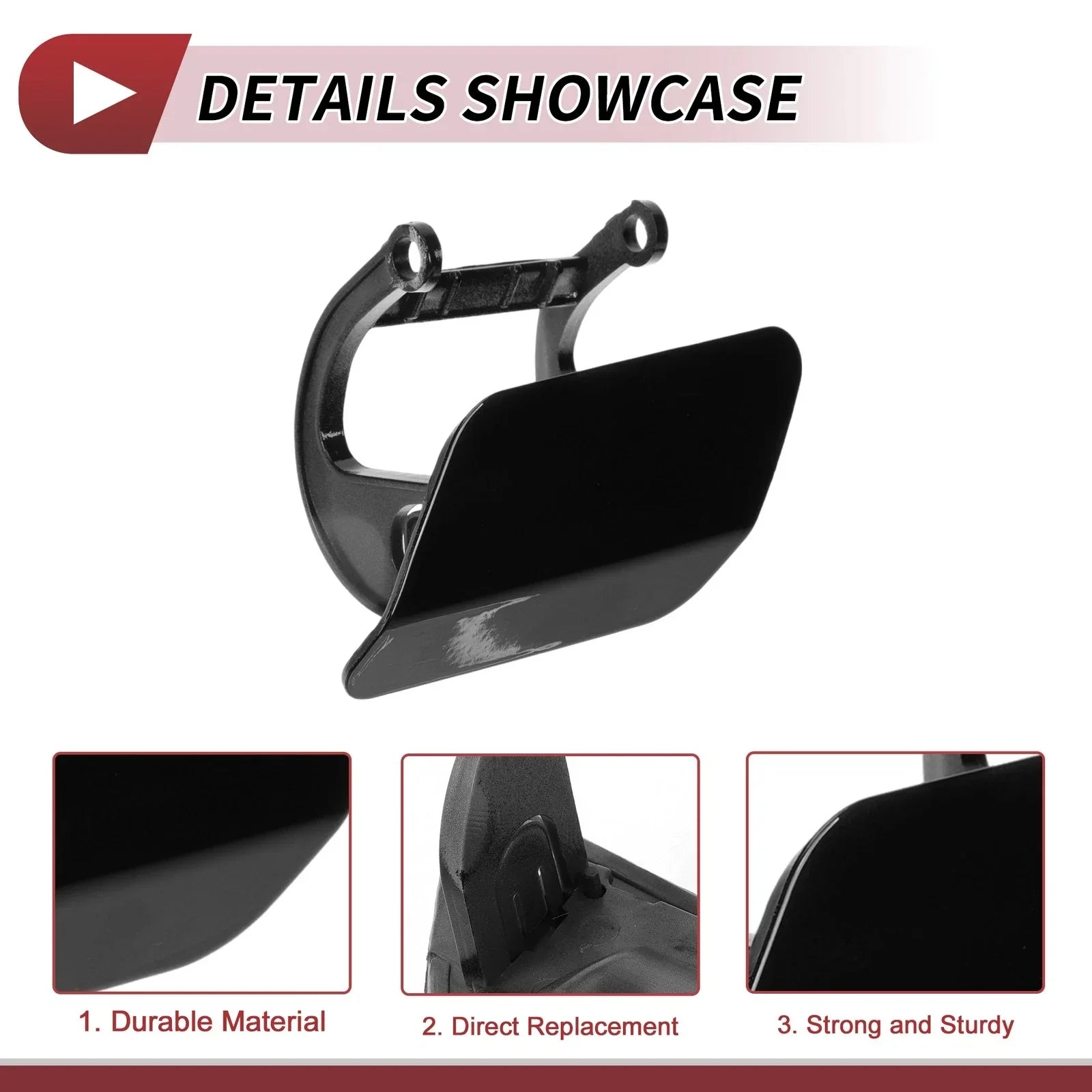 Front Left Washer Nozzle Cover Cap for BMW 740i (2013-2015) Black