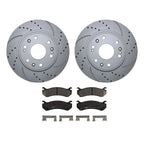 Front Brake Kit 330mm Drilled Disc Rotors & TRW Metallic Pads for Chevrolet GMC