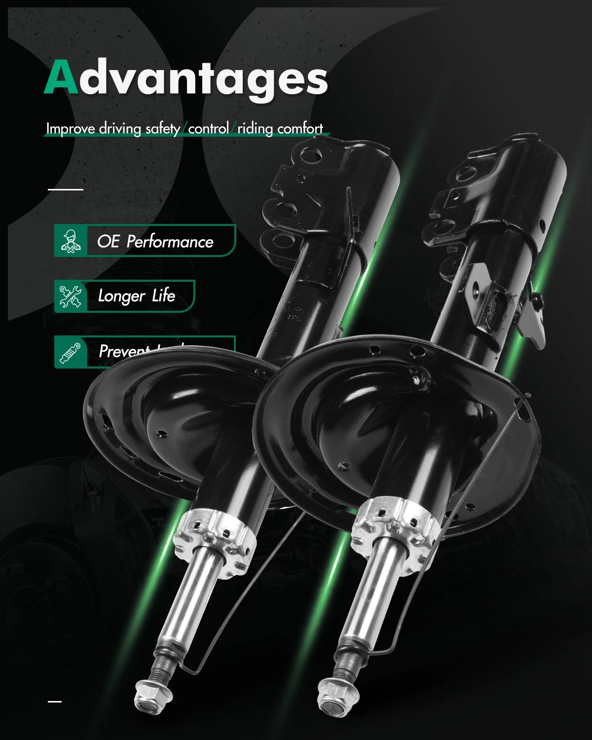 Front Shocks Struts Absorbers for Toyota Sienna (2007–2010) FWD