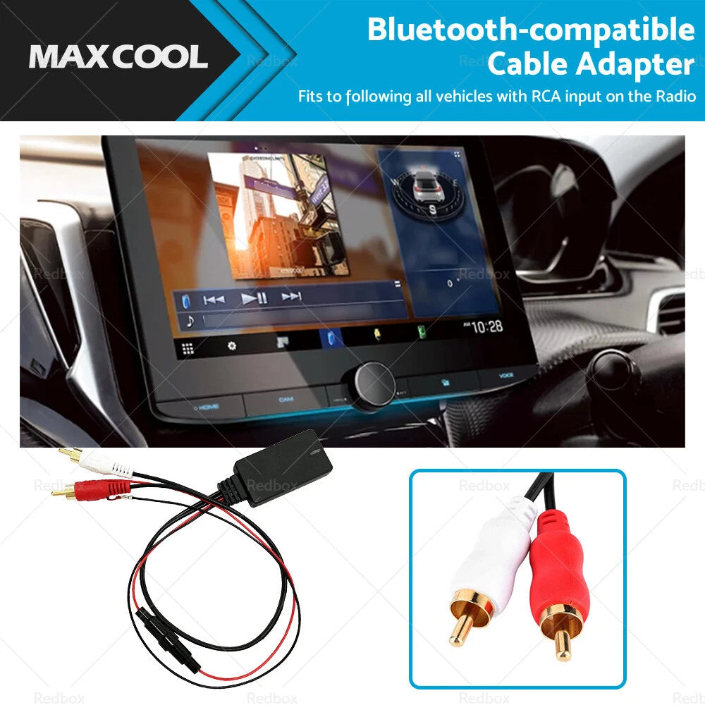 12V Bluetooth AUX Receiver Module with 2RCA Cable for Car Audio