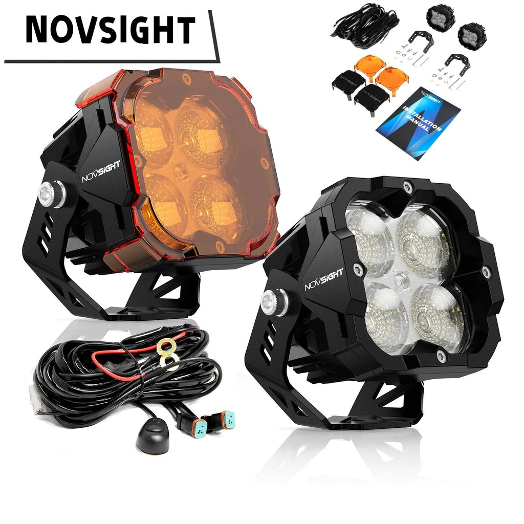 2X 3" LED Off Road Light Bar Pod Flood Lamps for Jeep Truck SUV
